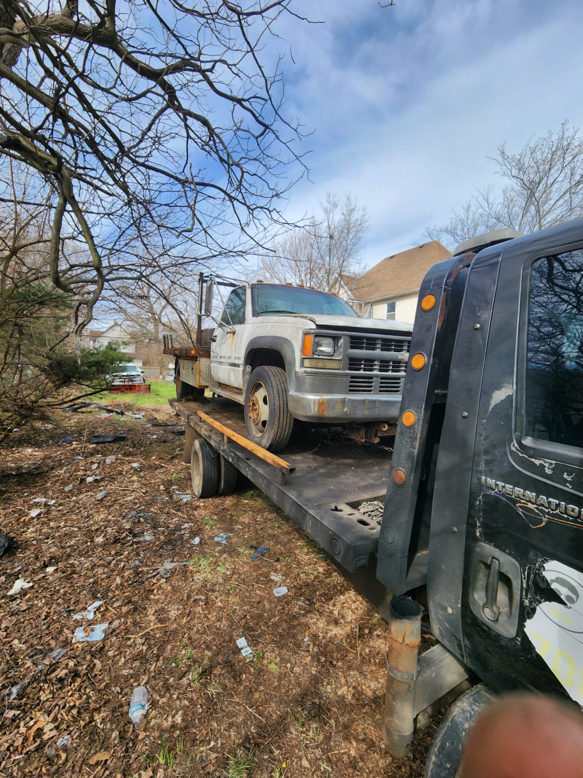 Non-running vehicle loaded onto our tow truck